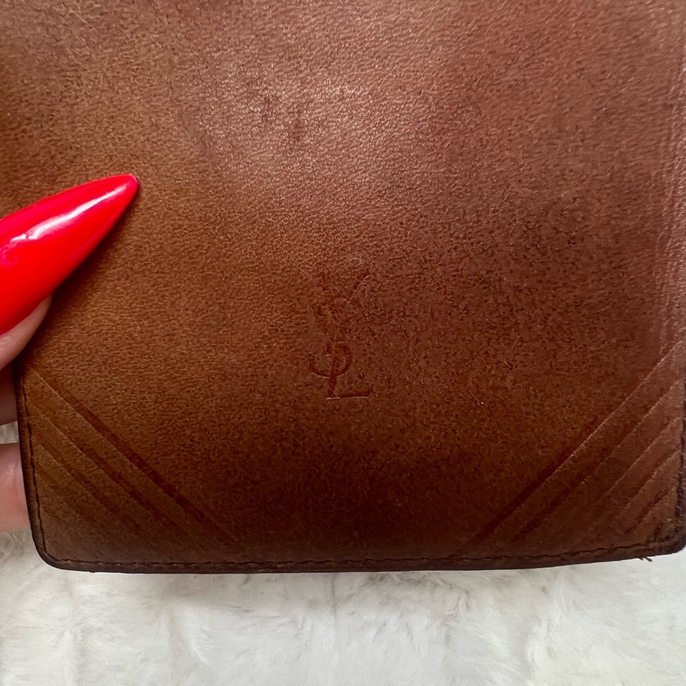 Yves Saint Laurent Tan/Brown Leather Wallet - Picture 2 of 14
